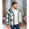 imageGEEK LIGHTING Mens Flannel Shirts Jacket Sherpa Lined Fleece Plaid Hoodie Long Sleeve Winter Warm CoatGreen