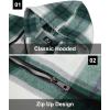 imageGEEK LIGHTING Mens Flannel Shirts Jacket Sherpa Lined Fleece Plaid Hoodie Long Sleeve Winter Warm CoatGreen