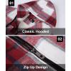 imageGEEK LIGHTING Mens Flannel Shirts Jacket Sherpa Lined Fleece Plaid Hoodie Long Sleeve Winter Warm CoatRed