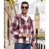 imageGEEK LIGHTING Mens Flannel Shirts Jacket Sherpa Lined Fleece Plaid Hoodie Long Sleeve Winter Warm CoatRed