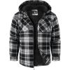 imageGEEK LIGHTING Mens Flannel Shirts Jacket Sherpa Lined Fleece Plaid Hoodie Long Sleeve Winter Warm CoatBlack White