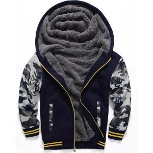 imageGEEK LIGHTING Boys Sherpa Lined Hoodie Kids Fleece Sweatshirt Full Zip Hooded Jacket Camoblue