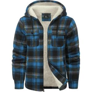 imageGEEK LIGHTING Mens Flannel Shirts Jacket Sherpa Lined Fleece Plaid Hoodie Long Sleeve Winter Warm CoatBlue Yellow Black