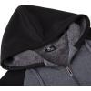 imageGEEK LIGHTING Mens Zip Up Hoodies Fleece Raglan Winter Heavy Color Block Hooded SweatshirtTgreyblack