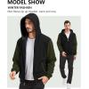 imageGEEK LIGHTING Hoodies for Men Heavyweight Fleece Sweatshirt  Full Zip Up Thick Sherpa Lined BlackKhaki Green XL
