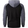 imageGEEK LIGHTING Hoodies for Men Heavyweight Fleece Sweatshirt  Full Zip Up Thick Sherpa Lined Raglan black Grey XL
