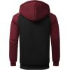 imageGEEK LIGHTING Hoodies for Men Heavyweight Fleece Sweatshirt  Full Zip Up Thick Sherpa Lined Raglan black Red