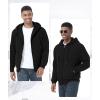 imageGEEK LIGHTING Mens Fleece Lined Hoodies Zip Up Waffle Knit Thicken Hooded Sweatshirts Winter JacketsAll Black
