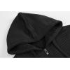 imageGEEK LIGHTING Mens Fleece Lined Hoodies Zip Up Waffle Knit Thicken Hooded Sweatshirts Winter JacketsAll Black