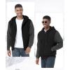 imageGEEK LIGHTING Mens Fleece Lined Hoodies Zip Up Waffle Knit Thicken Hooded Sweatshirts Winter JacketsAll BlackGray