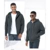 imageGEEK LIGHTING Mens Fleece Lined Hoodies Zip Up Waffle Knit Thicken Hooded Sweatshirts Winter JacketsAll Dark Gray