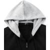 imageGEEK LIGHTING Mens Fleece Lined Hoodies Zip Up Waffle Knit Thicken Hooded Sweatshirts Winter JacketsBlack Grey