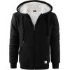 imageGEEK LIGHTING Mens Fleece Lined Hoodies Zip Up Waffle Knit Thicken Hooded Sweatshirts Winter JacketsBlack White