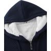 imageGEEK LIGHTING Mens Fleece Lined Hoodies Zip Up Waffle Knit Thicken Hooded Sweatshirts Winter JacketsNavy White