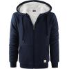 imageGEEK LIGHTING Mens Fleece Lined Hoodies Zip Up Waffle Knit Thicken Hooded Sweatshirts Winter JacketsNavy White