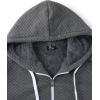 imageGEEK LIGHTING Mens Fleece Lined Hoodies Zip Up Waffle Knit Thicken Hooded Sweatshirts Winter JacketsPure Drak Grey