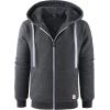 imageGEEK LIGHTING Mens Fleece Lined Hoodies Zip Up Waffle Knit Thicken Hooded Sweatshirts Winter JacketsPure Drak Grey