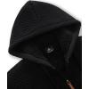 imageGEEK LIGHTING Mens Fleece Lined Hoodies Zip Up Waffle Knit Thicken Hooded Sweatshirts Winter JacketsSolid Black