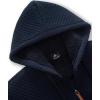 imageGEEK LIGHTING Mens Fleece Lined Hoodies Zip Up Waffle Knit Thicken Hooded Sweatshirts Winter JacketsSolid Navy