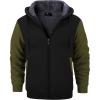 imageGEEK LIGHTING Hoodies for Men Heavyweight Fleece Sweatshirt  Full Zip Up Thick Sherpa Lined BlackKhaki Green XL