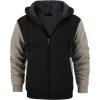 imageGEEK LIGHTING Hoodies for Men Heavyweight Fleece Sweatshirt  Full Zip Up Thick Sherpa Lined BlackKhaki XL