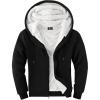 imageGEEK LIGHTING Mens Fleece Lined Hoodies Zip Up Waffle Knit Thicken Hooded Sweatshirts Winter JacketsBlack White