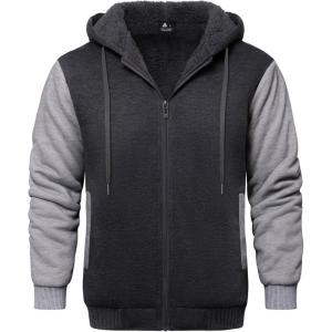 imageGEEK LIGHTING Hoodies for Men Heavyweight Fleece Sweatshirt  Full Zip Up Thick Sherpa Lined