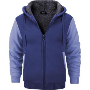 imageGEEK LIGHTING Hoodies for Men Heavyweight Fleece Sweatshirt  Full Zip Up Thick Sherpa Lined BluePurple L