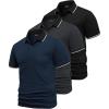 imageGEEK LIGHTING 3 Pack Mens Polo Shirts Short Sleeve Athletic Polo for Men Casual Moisture Wicking TShirts with PocketBlack Gray Navy