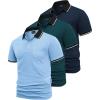 imageGEEK LIGHTING 3 Pack Mens Polo Shirts Short Sleeve Athletic Polo for Men Casual Moisture Wicking TShirts with PocketLightblue Navy Dark Teal Blue