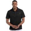 imageGEEK LIGHTING Mens Waffle Polo Shirts Short Sleeve Summer Casual TShirts Moisture Wicking Collared Golf Shirt with PocketBlack