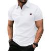 imageGEEK LIGHTING Mens Waffle Polo Shirts Short Sleeve Summer Casual TShirts Moisture Wicking Collared Golf Shirt with PocketWhite