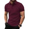 imageGEEK LIGHTING Mens Waffle Polo Shirts Short Sleeve Summer Casual TShirts Moisture Wicking Collared Golf Shirt with PocketWine Red