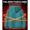 imageGEEK LIGHTING Hoodies for Men Heavyweight Fleece Sweatshirt  Full Zip Up Thick Sherpa LinedAll Blue Green