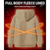 imageGEEK LIGHTING Hoodies for Men Heavyweight Fleece Sweatshirt  Full Zip Up Thick Sherpa LinedAll Light Brown