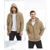 imageGEEK LIGHTING Hoodies for Men Heavyweight Fleece Sweatshirt  Full Zip Up Thick Sherpa LinedAll Light Brown