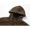 imageGEEK LIGHTING Hoodies for Men Heavyweight Fleece Sweatshirt  Full Zip Up Thick Sherpa LinedZdark Brown