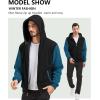imageGEEK LIGHTING Mens FleeceLined Zip Up Hoodie Thick Hooded Jacket Winter Warm Athletic SweatshirtBlackLake Blue