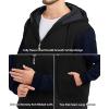 imageGEEK LIGHTING Mens FleeceLined Zip Up Hoodie Thick Hooded Jacket Winter Warm Athletic SweatshirtBlackNavy