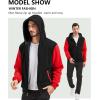 imageGEEK LIGHTING Mens FleeceLined Zip Up Hoodie Thick Hooded Jacket Winter Warm Athletic SweatshirtBlackRed