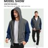 imageGEEK LIGHTING Mens FleeceLined Zip Up Hoodie Thick Hooded Jacket Winter Warm Athletic SweatshirtDark GreyLake Blue