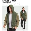 imageGEEK LIGHTING Mens FleeceLined Zip Up Hoodie Thick Hooded Jacket Winter Warm Athletic SweatshirtGreenBrown