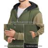 imageGEEK LIGHTING Mens FleeceLined Zip Up Hoodie Thick Hooded Jacket Winter Warm Athletic SweatshirtGreenBrown