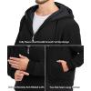 imageGEEK LIGHTING Mens FleeceLined Zip Up Hoodie Thick Hooded Jacket Winter Warm Athletic SweatshirtPure Black