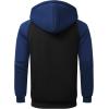 imageGEEK LIGHTING Mens FleeceLined Zip Up Hoodie Thick Hooded Jacket Winter Warm Athletic SweatshirtRaglan Black Blue