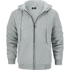 imageGEEK LIGHTING Hoodies for Men Heavyweight Fleece Sweatshirt  Full Zip Up Thick Sherpa LinedAll Wind Chime