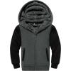 imageGEEK LIGHTING Boys Sherpa Lined Hoodie Kids Fleece Sweatshirt Full Zip Hooded JacketBgreyblack