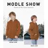 imageGEEK LIGHTING Boys Sherpa Lined Hoodie Kids Fleece Sweatshirt Full Zip Hooded JacketCkhaki