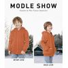 imageGEEK LIGHTING Boys Sherpa Lined Hoodie Kids Fleece Sweatshirt Full Zip Hooded JacketCorange