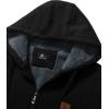 imageGEEK LIGHTING Hoodies for Men Heavyweight Fleece Sweatshirt  Full Zip Up Thick Sherpa LinedYcarbon Black